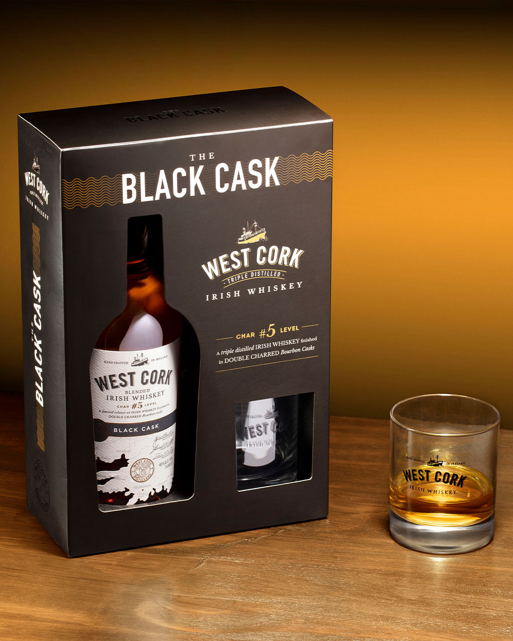 West Cork Black Cask Irish Whiskey Gift Set