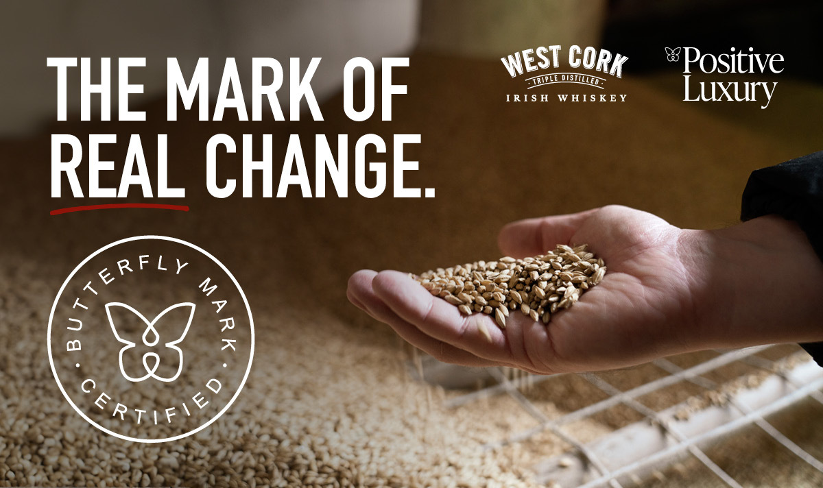 West Cork Distillers Butterfly Mark Certification by Positive Luxury